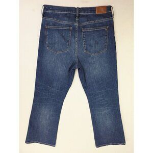 Madewell Size 32X26 Womens Cali Demi Boot Blue Denim Embroidered Logo Jeans
